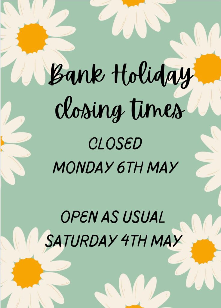 Bank holiday closing